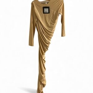 Norma Kamali Asymmetrical Dress Color Con Leche (Nude) Size S